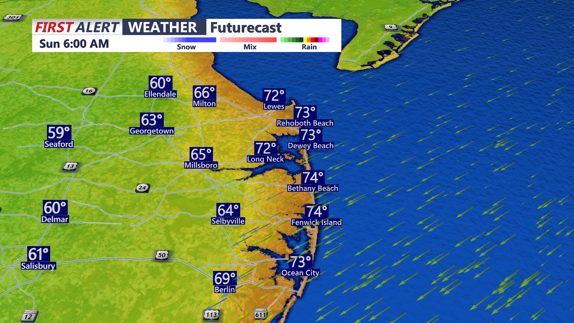 Saturday Overnight Lows